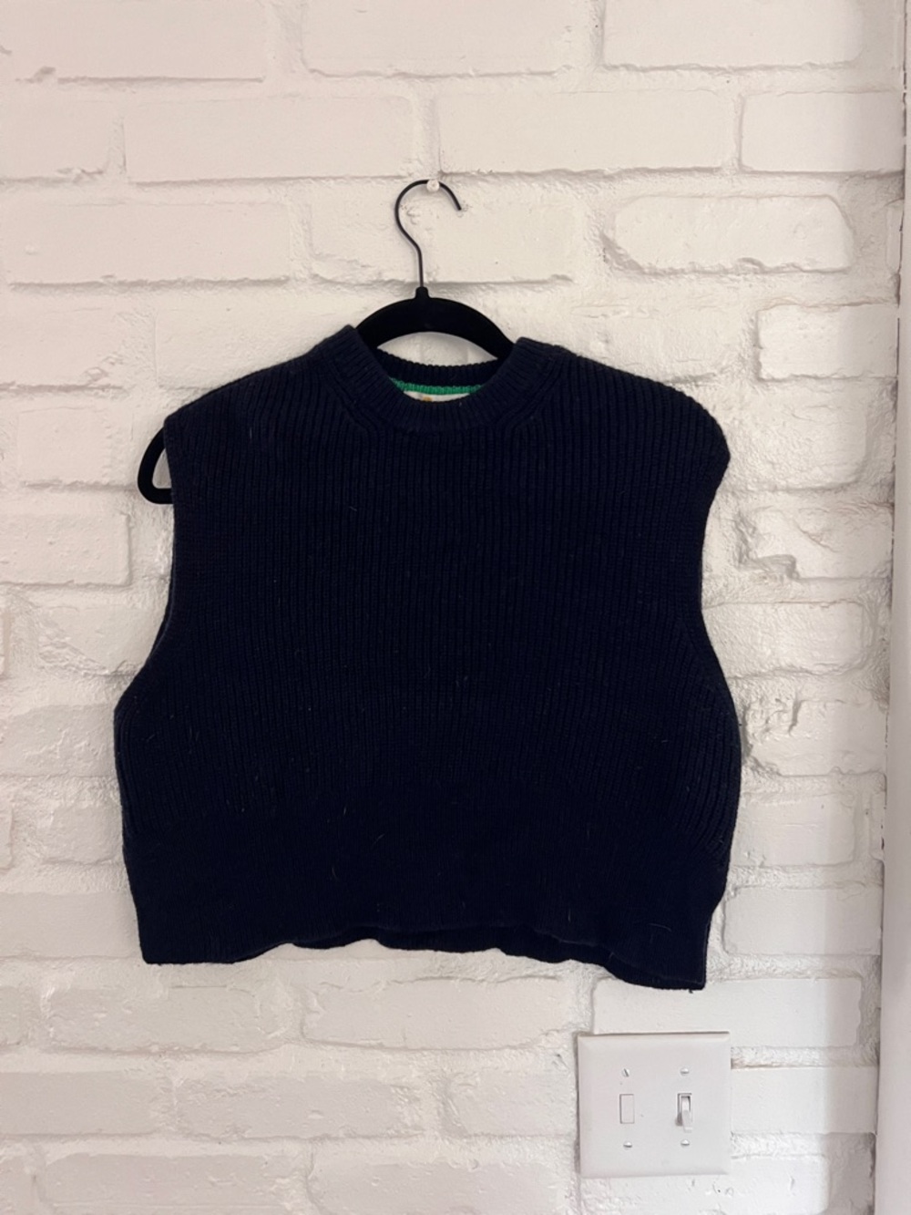 Boden Navy Knit Wool Sleeveless Sweater Vest